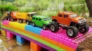'Build Bridge Blocks Toys for Children | Construction vehicles for kids'