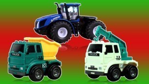 'Learn Construction Vehicles With Dump Truck & Tractor For Kids + More Toys Videos'