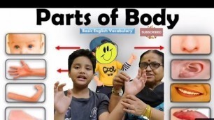 'learn Parts of body names with action #nani body parts kids online preschool class #bodypartsforkids'