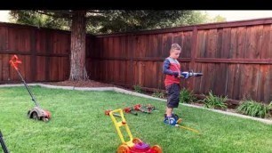'Yard Work, Power Tools, & Fun | A Video For Kids'