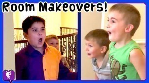 'Kids REACT to ROOM MAKEOVERS! HobbyKids Get Their Own NEW Rooms -- DIY Ideas'