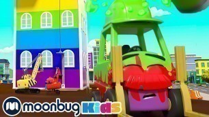 'Rainbow Building Construction Gets Messy | Cars, Trucks & Vehicles Cartoon | Moonbug Kids'