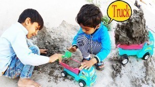 'Construction Truck Of Sand kids videos Zoraiz&Sherry'