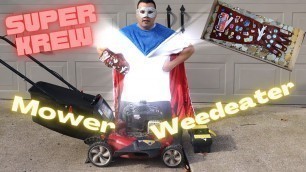 'Super Krew Fixing Mower And Weedeater | Lawn Equipment Videos For Kids | Adventure Playing Fun'
