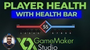 'player get damage from enemy and show it in health bar in gamemaker studio'