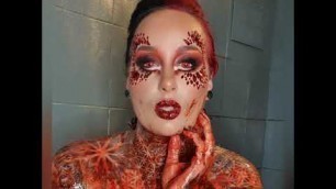 'bloody Mary diamanté demon Halloween makeup'