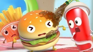 'Hamburger and Burping Cola | Yummy Foods Animation | Kids Cartoon | Nursery Rhymes | BabyBus'