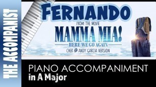 Fernando - from the movie Mamma Mia Here We Go Again (Cher/Andy Garcia) - Piano Only - Karaoke