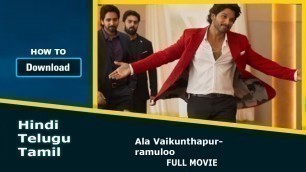 Allu Arjun Movies in hindi dubbed | Ala Vaikunthapurramuloo Full Movie In Hindi_South Indian Movie