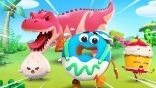 'Go away, Dino! | Learn Colors | Yummy Foods Animation | for kids | Kids Cartoon | BabyBus'