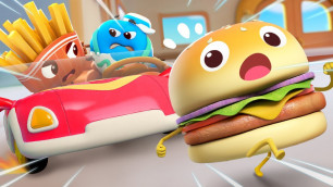 'Hamburger and Little Car | Yummy Foods Animation | Kids Cartoon | Nursery Rhymes | BabyBus'
