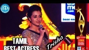 'Trisha - SIIMA 2014 Award for Best Actress Tamil | Endrendrum Punnagai Movie'