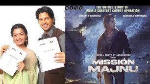 'Mission Majnu Sidharth Malhotra | Mission Majnu movie latest update | Mission Majnu Trailer |outsoon'