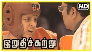 'Irudhi Suttru Tamil Movie | Scenes | Madhavan comes to see the match | Ritika | Mumtaz | Zakir'