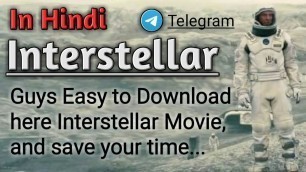 'How to Download Interstellar Movie in Hindi dubbed | Telegram | Movie in hindi | #FSRK'