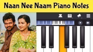 'Naan Nee Naam Piano Notes | Madras | Tamil Songs Piano Notes'