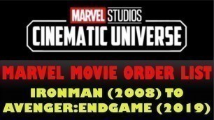 Marvel Movie Order List (2008 - 2019)