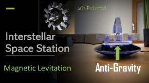 'Levitating Model of Interstellar Movie Space Station - 3D Printed'