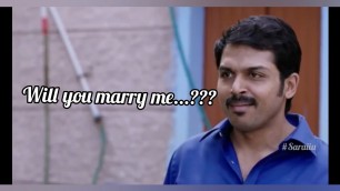 'Madras movie dialogue||❣Will you marry me?||Aagayam theepudicha song'
