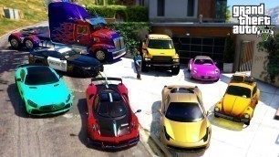 'GTA 5 - Stealing TRANSFORMERS Movie All Vehicles with Franklin! (Real Life Cars #100)'