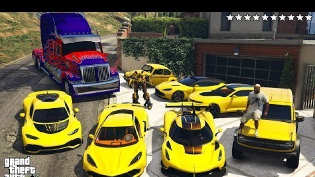 'GTA 5 - Stealing TRANSFORMERS Movie Bumblebee Vehicles with Franklin! (Real Life Cars #119)'