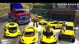 'GTA 5 - Stealing TRANSFORMERS Movie Bumblebee Vehicles with Franklin! (Real Life Cars #119)'