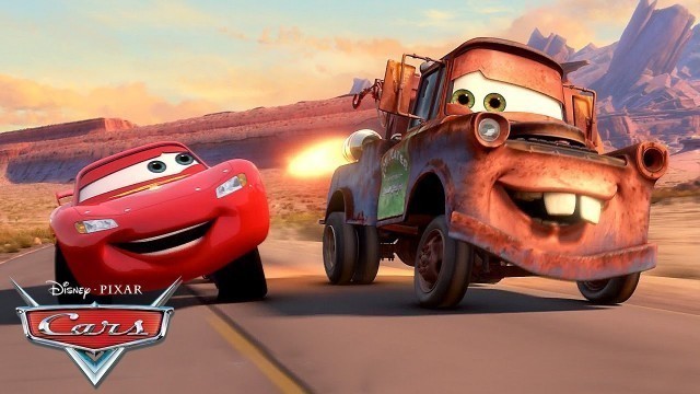'Mater Races in the Radiator Springs Grand Prix! | Pixar Cars'