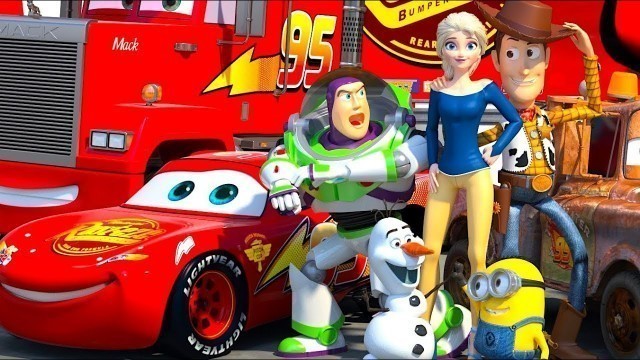 'Disney Pixar CARS meet TOY STORY Lightning McQueen Buzz Lightyear & Woody ANIMATION SHORT'