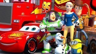 'Disney Pixar CARS meet TOY STORY Lightning McQueen Buzz Lightyear & Woody ANIMATION SHORT'