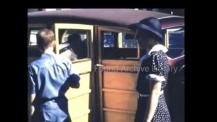 '1940s California, Suburbs, Americana, Cars, Archive Footage, Home Movie, 16mm Film'