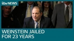 'Former movie producer Harvey Weinstein jailed for 23 years over rape conviction | ITV News'
