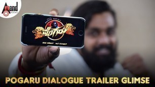 'Pogaru | Dialogue Trailer Date Announcement | Dhruva Sarja | Sri Jagadguru Movies'