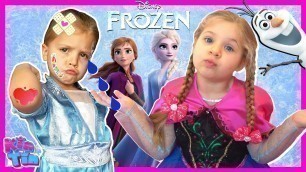 'Kin Tin Frozen 2 Movie in Real Life | Elsa and Anna Pretend Play with Kids Diana Show'
