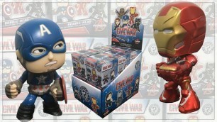'CAPTAIN AMERICA CIVIL WAR MYSTERY MINIS CASE OPENING -FUNKO MINI MOVIE  MARVEL BLIND BAGS TOY REVIEW'