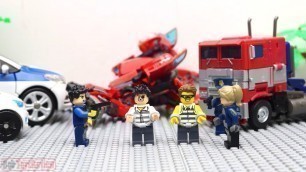 'Full Transformers Lego Adventure & Police! Optimus Prime Movie Animation Robot Truck!'
