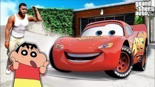 'SHINCHAN Stolen Disney CARS Movie Car in GTA 5 | Disney CARS Lightning Mcqueen Car in GTA 5'