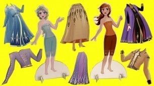 'Frozen 2 Paper Dolls Outfit Mix n Match Set with Anna & Elsa'