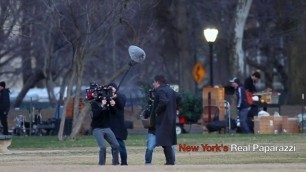 Exclusive; Andrew Garfield seen filming a movie in Central Park